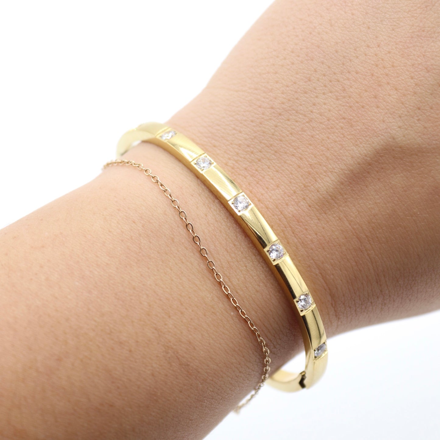 Carmelina Gold Bangle Bracelet