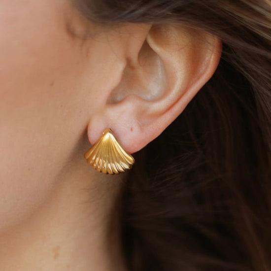 Seanna Textured Shell Stud Earrings