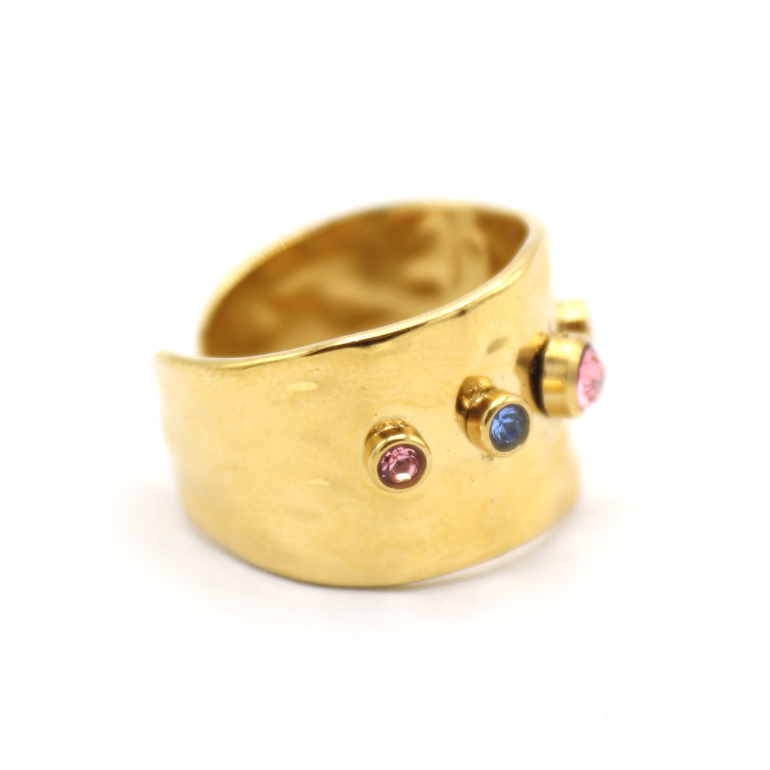 Alexia Hammered Multi Stone Ring