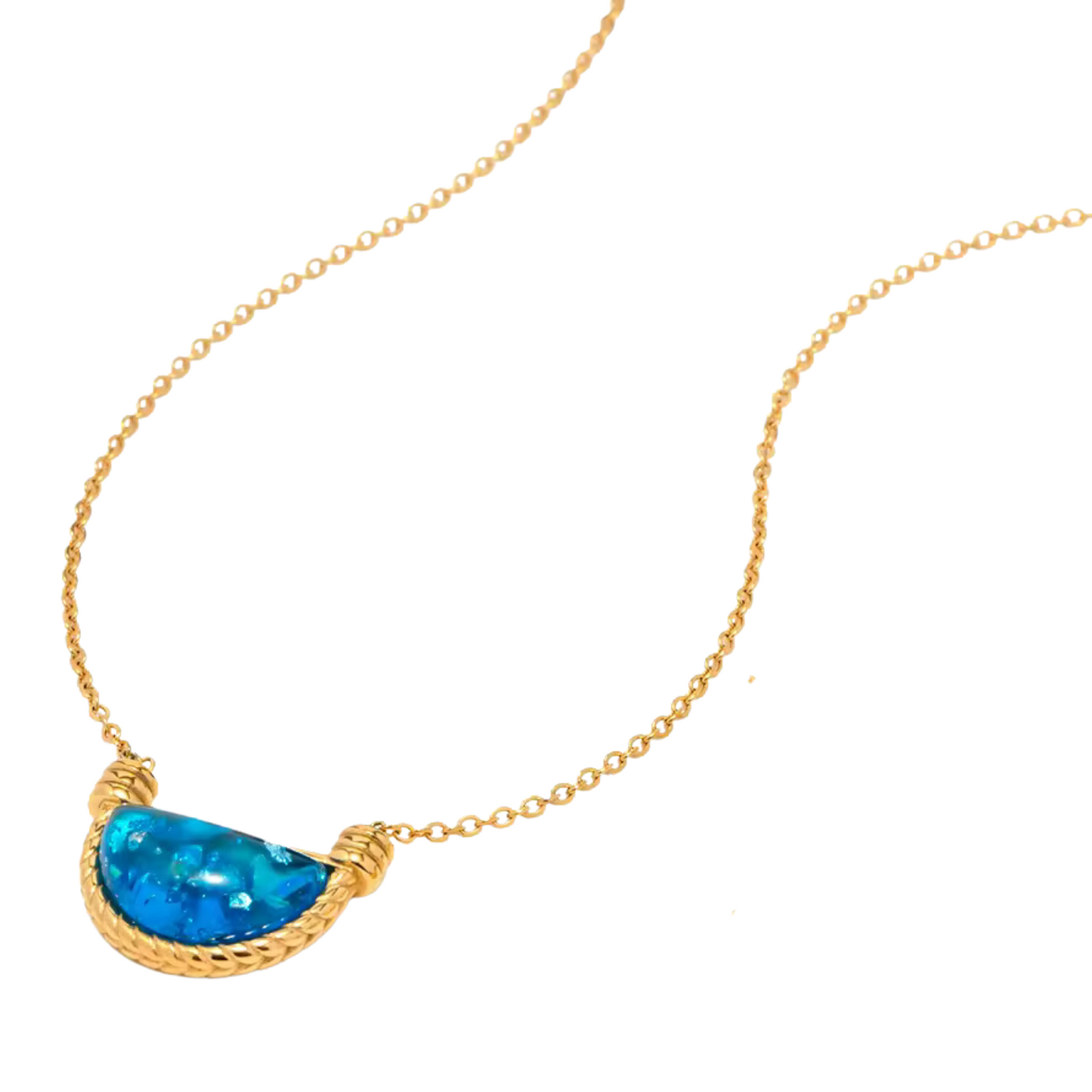Mahina Blue Opal Pendant Necklace
