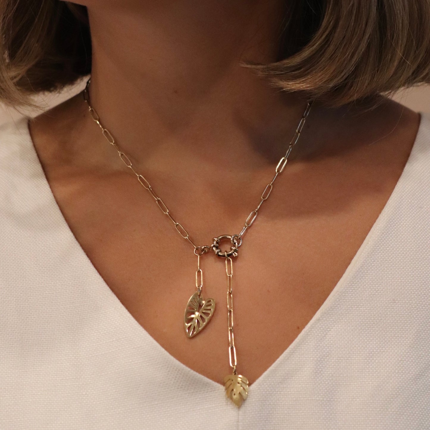 Monstera Gold Leaf Necklace