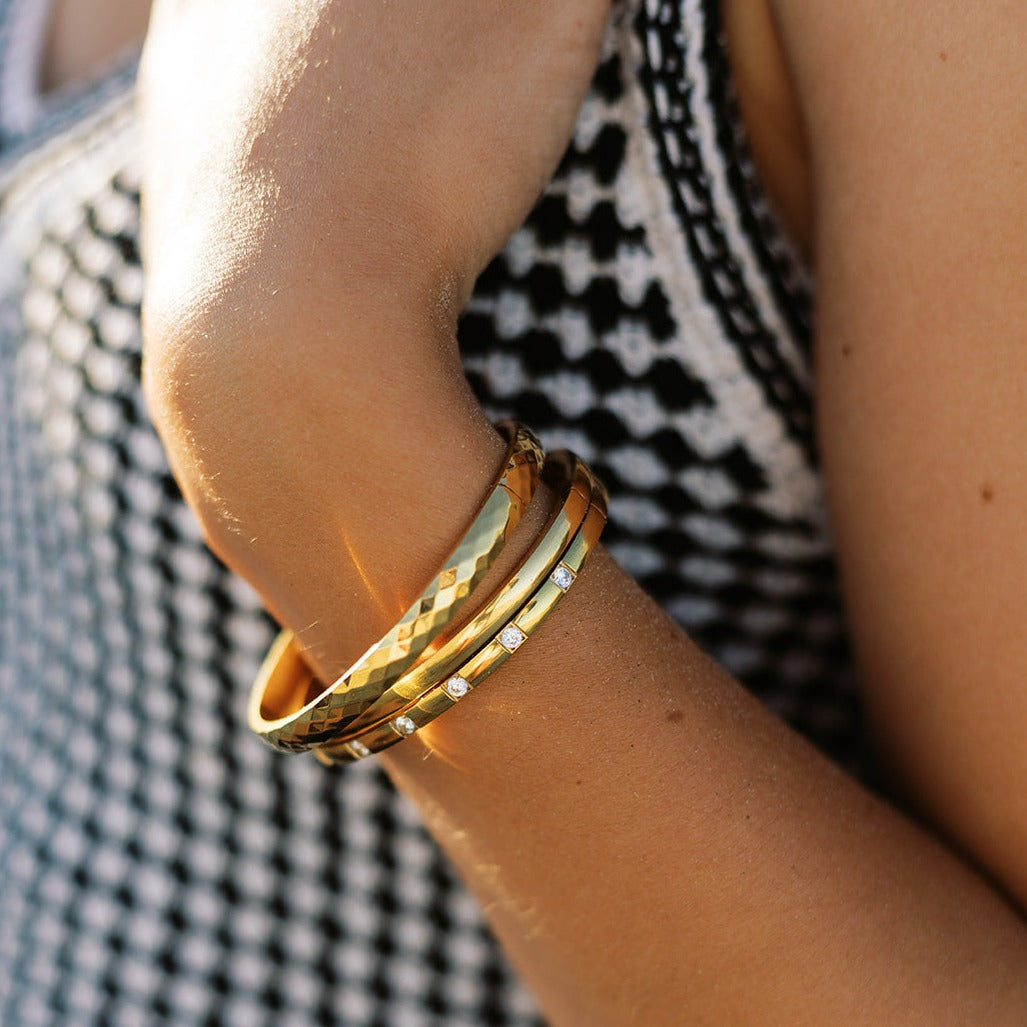 Carmelina Gold Bangle Bracelet