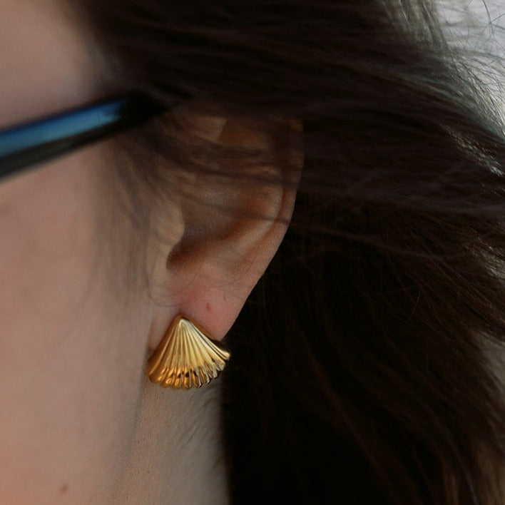 Seanna Textured Shell Stud Earrings